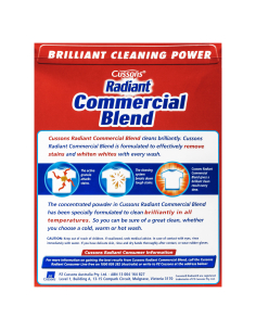 Radiant Commercial Laundry Concentrate Powder 12kg x 1 2